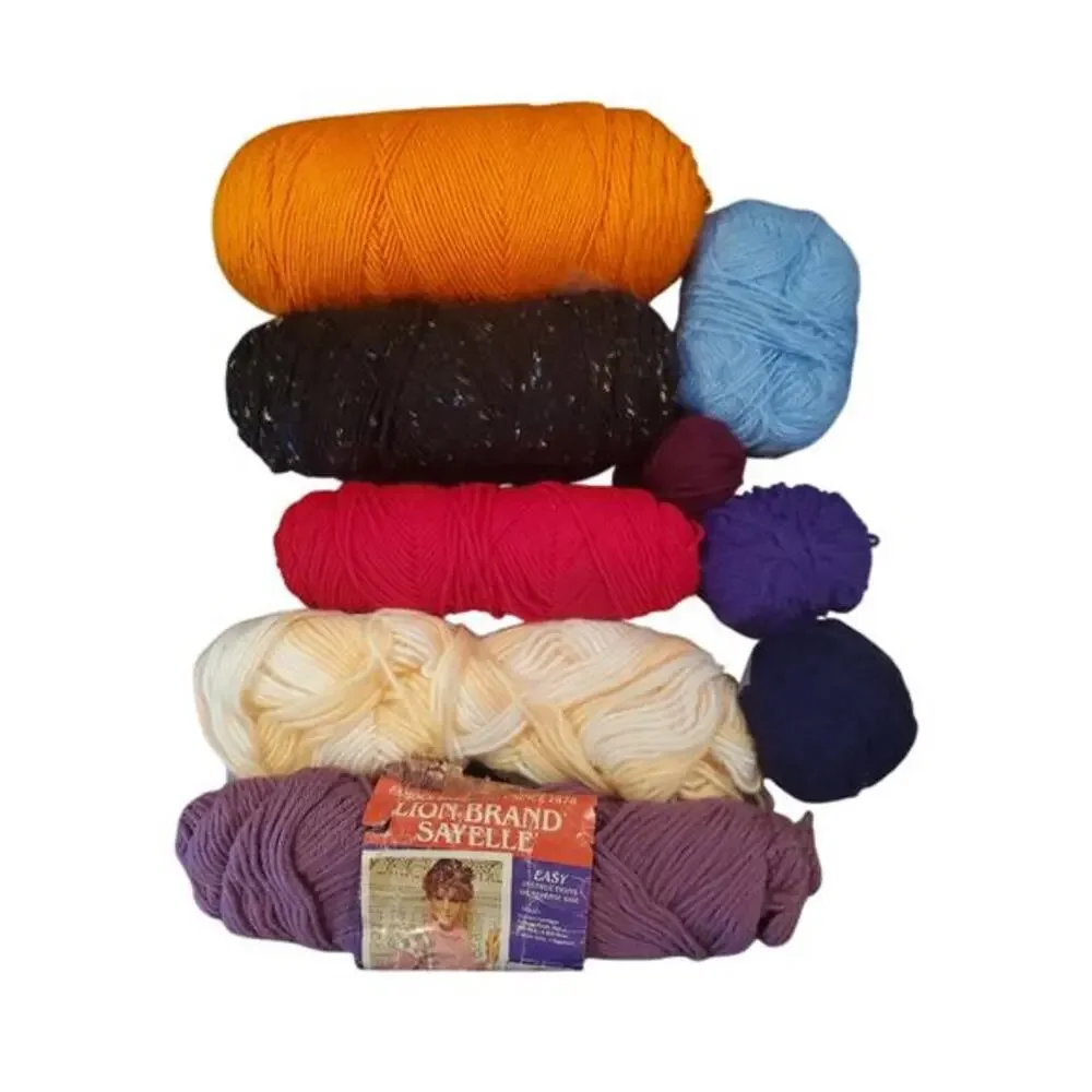 Yarn Lot Skeins Remnants Red Heart Caron Lion‎ Mixed Colors Vintage